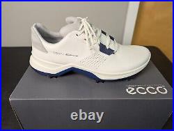 New In Box Men's Ecco Golf Biom G5 Shoes, Color White/blue Depths, Size 9-9.5