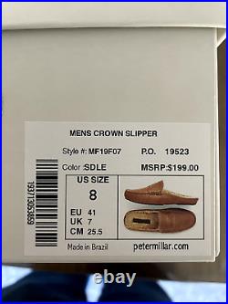New In Box Men's Peter Millar Crown Slipper, Brown, Size 8 (mf19f07)
