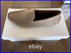 New In Box Men's Peter Millar Nubuck Venetian Driver, Beige, Size 8 (mf20f10)