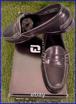 New in Box Footjoy Country Club Casual Men's Golf Shoes, Style 79229 Color Black