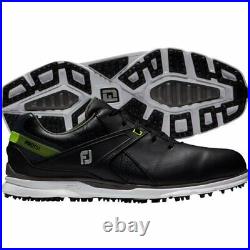 New in Box Footjoy Pro SL Men's Golf Shoes, Style #53813, Black and Lime