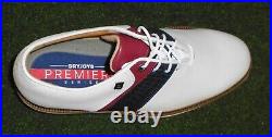 New with Box Footjoy Dryjoys Premiere Packard Men's Golf Shoes, White, 8 Med 53909
