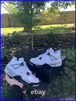 Nike Air Jordan 4 IV White Cement Golf Shoes CU9981-100 Size 8.5 New In Box