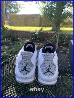 Nike Air Jordan 4 IV White Cement Golf Shoes CU9981-100 Size 8.5 New In Box