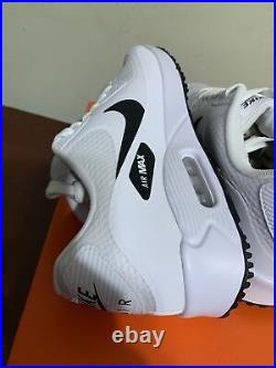 Nike Air Max 90 G White Black Golf Shoes CU9978-101 Mens 10.5 New in Box