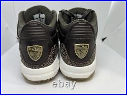 Nike MEN'S JORDAN 3 RETRO Golf Premium Brown SIZE 9.5 New No Box 2018 Release