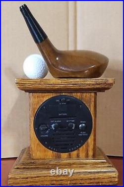 Oak Golf Clock 97003 New Open Box