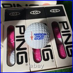 RaRe Ping Eye Pink/White American Cancer Society Golf Balls 12 (Dozen) In Box Sl
