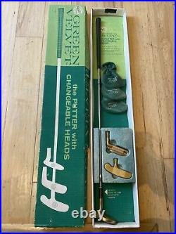 Rare Taylor Made 24K Gold Plated GREEN VELVET Putter With 3 Heads Model 100 IN BOX