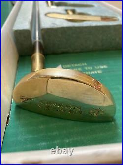 Rare Taylor Made 24K Gold Plated GREEN VELVET Putter With 3 Heads Model 100 IN BOX