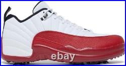 Size 10 Jordan 12 Cherry Golf Shoes. New On Box. Red 2022. Retail $220