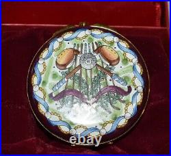 Staffordshire Enamels Par for the Course Golf Travel Alarm Handpainted on Copper
