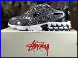 Stussy x Nike Air Zoom Spiridon Cage 2 Pure Platinum Size 10.5 New In Box