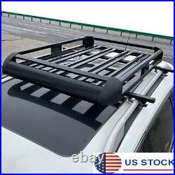 Universal Black Car Top Roof Rack Cross Bar Luggage Cargo Box Aluminum Alloy USA