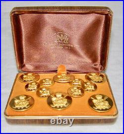 Vint. Boxed Set Of 12 Gaunt, London Royal St. George's Golf Clubblazer Buttons Vint. Boxed Set Of 12 Gaunt, London Royal St. George's Golf Clubblazer Buttons