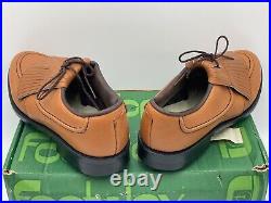 Vintage FootJoy Classics Green Joys Golf Shoes Brown Exotic Leather 9.5 New Box