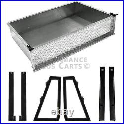 Yamaha Drive2 Golf Cart Aluminum Diamond Plate Utility Cargo Box with Brackets Yamaha Drive2 Golf Cart Aluminum Diamond Plate Utility Cargo Box with Brackets